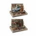 Set van trays DKD Home Decor Multicolour Hout MDF 40 x 30 x 6 cm (2 Stuks)