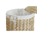 Laundry basket Home ESPRIT White Natural 3 Pieces 46 x 46 x 69 cm