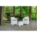 Tisch mit 2 Sesseln IPAE Progarden Luna sluc06bg Weiß Garten (3 Stücke)