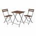 Σετ Τραπέζι με 2 Καρέκλες IPAE Progarden Εύκαμπτο ξύλο ακακίας Μαύρο Φυσικό (3 Τεμάχια)