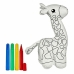 Peluche à colorier Girafe Blanc Noir 9 x 23 x 15 cm (8 Unités)