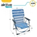Pludmales krēsls Aktive Locīšana Zils 44 x 72 x 35 cm (4 gb.)