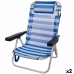Plážová stolička Aktive Skladateľný Vankúšik Biela Modrá 48 x 84 x 46 cm (2 kusov)