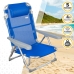 Cadeira de Praia Aktive Dobrável Azul 48 x 90 x 60 cm (2 Unidades)