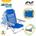 Cadeira de Praia Aktive Dobrável Azul 48 x 90 x 60 cm (2 Unidades)