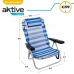 Chaise de Plage Aktive Pliable Coussin Blanc Bleu 48 x 84 x 46 cm (2 Unités)