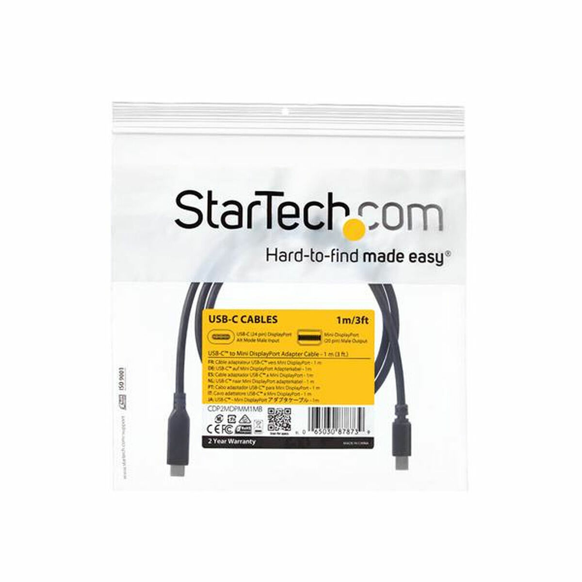 USB C til Mini DisplayPort-adapter Startech CDP2MDPMM1MB         Sort 1 m