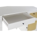 Desk DKD Home Decor Fir White Rattan (140 x 50 x 76 cm)