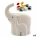 Pușculiță Elefant Ceramică Alb (8,3 x 14 x 12 cm) (12 Unități)