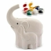 Pușculiță Elefant Ceramică Alb (8,3 x 14 x 12 cm) (12 Unități)