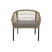 Conjunto de mesa com 2 cadeiras DKD Home Decor Rotim sintético Aço (68 x 73,5 x 66,5 cm)