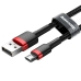 Универсальный кабель USB-MicroUSB Baseus Cafule Чёрный Красный 2 m