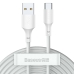 USB A to USB C Cable Baseus TZCATZJ-02 White 1,5 m (2 Units)