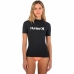 Camisola de Manga Curta Mulher Hurley One and Only Preto Licra Mulher
