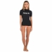 Camisola de Manga Curta Mulher Hurley One and Only Preto Licra Mulher