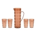 Set de jarra con vasos EDM 869702 Plástico reciclado Marrón 5 Piezas