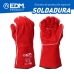 Pracovní rukavice EDM Svářečky Červený Kevlar Bavlna Rozdělená kůže