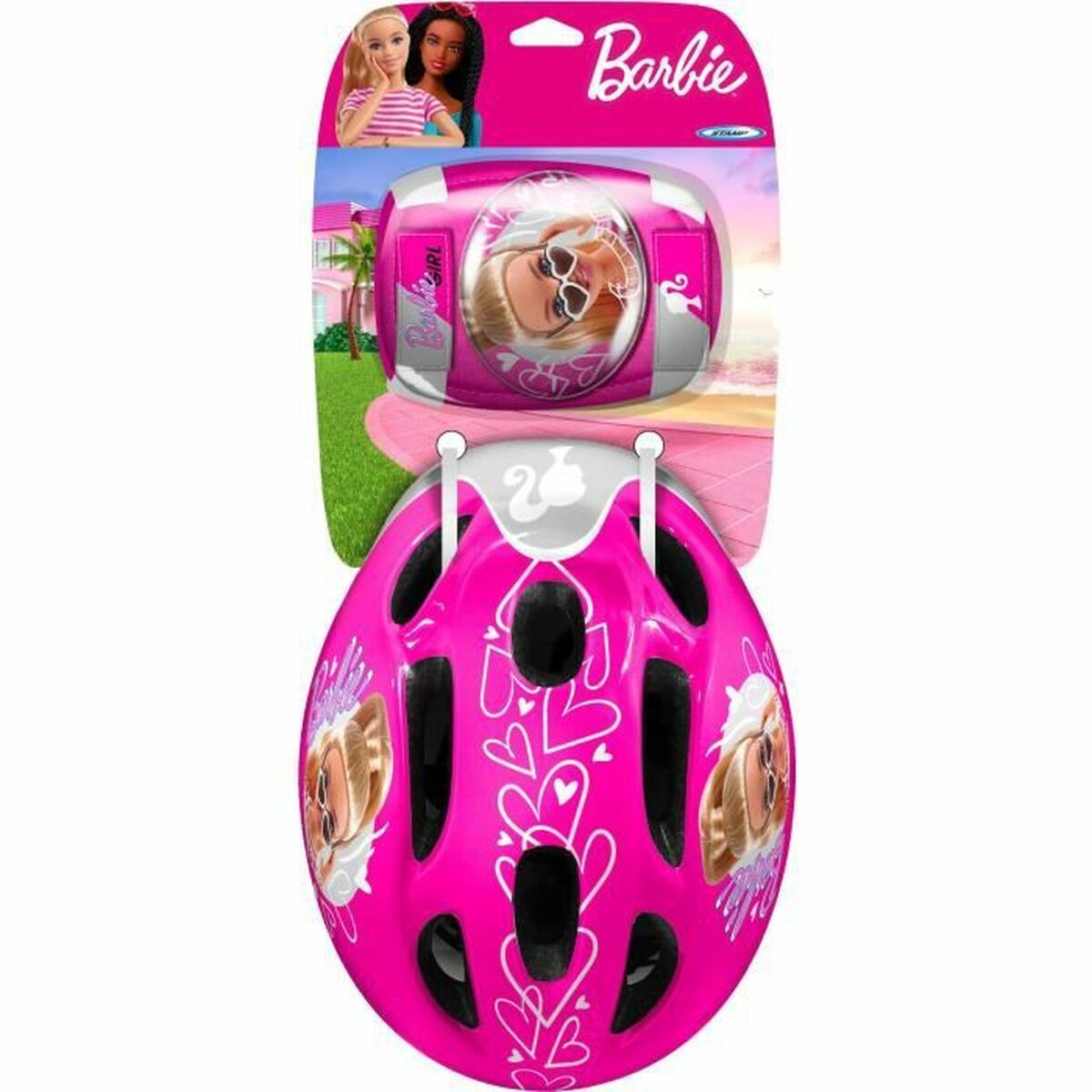 Kit Capacete e Joelheiras Barbie