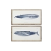 Maľba Home ESPRIT Veľryba 70 x 2,5 x 35 cm (2 kusov)