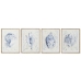 Картина Home ESPRIT Средиземноморско Раковина 45 x 2,5 x 60 cm (4 броя)