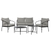 Tisch mit einer Bank und 2 Sesseln Home ESPRIT Stahl 121 x 70 x 75 cm