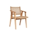 Chair with Armrests DKD Home Decor Beige Natural 55 x 60 x 85 cm