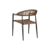 Cadeira Home ESPRIT Castanho Preto Alumínio Rotim 56 x 60 x 78 cm