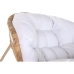Cadeira de baloiço Home ESPRIT Branco Castanho Aço 108 x 108 x 80 cm