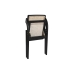 Folding Chair DKD Home Decor Black Natural Rattan Elm wood 53 x 60 x 79 cm