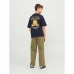T-Shirt met Korte Mouwen voor kinderen Jack & Jones Jorcole Back Print Marineblauw