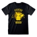 Short Sleeve T-Shirt Pokémon Collegiate Picachu Black Unisex