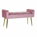 Bench DKD Home Decor   Pink Golden Polyester Velvet MDF Wood (100 x 37 x 52 cm)