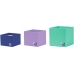 Set of Stackable Organising Boxes Oxford Cardboard (4 Units) 3 Pieces