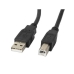 USB 2.0 A to USB B Cable Lanberg Black