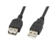USB удължителен кабел Lanberg Мъжки/Женски 480 Mb/s Черен