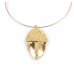 Dámský náhrdelník Shabama   mosaz pozlacený Neohebný Žalud 13 cm