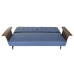 Sofa-lova DKD Home Decor Juoda Mėlyna Metalinis Ruda Poliesteris Eukalipto mediena (203 x 87 x 81 cm)