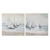 Schilderij Home ESPRIT Jacht Mediterrane 100 x 2,8 x 100 cm (2 Stuks)