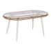 Tisch mit 3 Sesseln Home ESPRIT Weiß Schwarz Beige Metall Kristall Synthetischer Rattan 130 x 76 x 83 cm