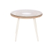 Asztal szett 2 fotellel Home ESPRIT Fehér Bézs szín Szürke Fém Kristály szintetikus rattan 55 x 55 x 47 cm