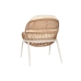 Комплект от Маса и 2 Кресла Home ESPRIT Бял Бежов Сив Метал Кристал синтетичен ратан 55 x 55 x 47 cm