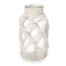 Vase Blanc Tissu verre 9 x 17 x 9 cm (12 Unités) Macramé