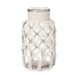 Vase Blanc Tissu verre 15,5 x 26,5 x 15,5 cm (6 Unités) Macramé