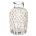 Vaso Branco Tecido Vidro 18,5 x 30,5 x 18,5 cm (4 Unidades) Macramé