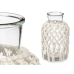Vase Hvid Klæde Glas 18,5 x 30,5 x 18,5 cm (4 enheder) Makramé