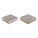 Кутия за Чай Home ESPRIT Бял Розов Метал Кристал Дървен MDF 24 x 24 x 6,5 cm (2 броя)