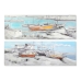 Pintura DKD Home Decor Port 150 x 3 x 50 cm Barco Mediterrâneo (2 Unidades)