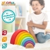 Child's Wooden Puzzle Woomax Rainbow 8 Pieces 4 Units