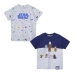 Vaikiška Marškinėliai su trumpomis rankovėmis Star Wars Pilka 2 vnt.
