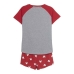 Pigiama Estivo Minnie Mouse Rosso Donna Grigio